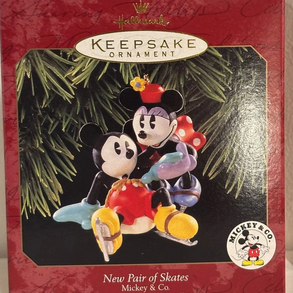 Hallmark‎ Keepsake 1997 Mickey Minnie Mouse New Pair of Skates Ornament QXD4032